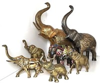 Brass and Metal Elephants