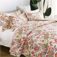 King Cotton Floral Dahia Quilted Bedding Set