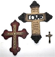 Two Resin Crosses and one metal Cross