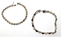 Two Sterling Bracelets with Stones