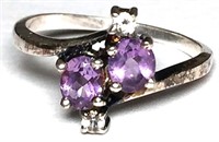Sterling Ring with Purple Stone