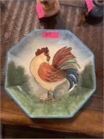 LARGE ROOSTER THEME BOWL SUSAN WINGET