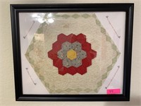 VTG HANDMADE QUILTED PANEL / FRAMED