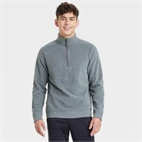 Men's Microfleece Pullover Sweatshirt, Grey, M