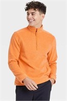 Men's Microfleece Pullover Sweatshirt, Orange, L