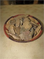 BASKET FULL OF NATIVE AMERICAN ARTIFACTS