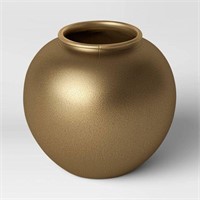 2 decorative round metal vases -brass -5x5