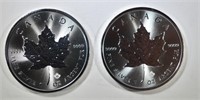 (2) CANADA SILVER MAPLE LEAF COINS