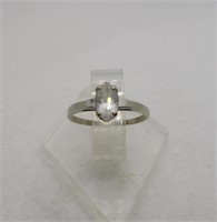 10kt Wh Gold Marquise CZ Ring Sz 8.5
