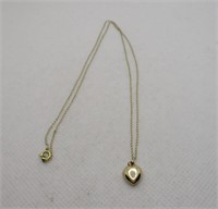 14kt Gold Tiny Heart Necklace 16"