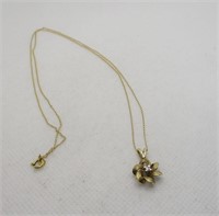 14kt Gold Diamond Accent Pendant Necklace 18"
