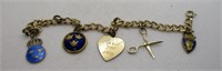 Vtg Gold Filled & 925 Charm Bracelet