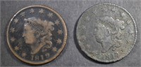 LOT OF 2 LARGE CENTS: