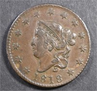 1818 LARGE CENT  XF