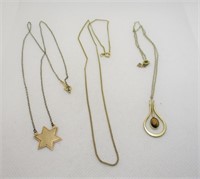 3 Vintage Gold Filled Necklaces 16"-18"