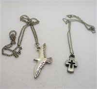 Sweden Pewter Seagull & Cross Necklaces