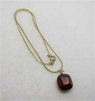 Amber Nugget Necklace 14"