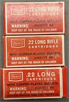 3 - Boxes .22RF Sears Ammunition