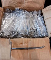 CASE of (100) 6" chrome slat wall hooks