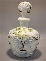 Stunning Victorian Antique Milk Glass Decanter