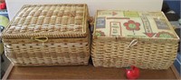 2 Vintage Sewing Baskets & Contents