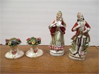 Victorian Figurines & Italy Candleholders