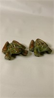 Glazed Ceramic Frogs with human anatomy