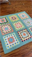 Handmade hand-quilted Block Quilt