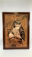 Owl Print on Wood by Richard "Screech"
