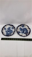 2- Germany Bavarian China Flo Blue 7.5in plates