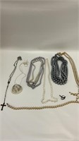 Variety of beaded costume jewelry necklaces