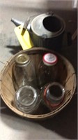 GALVANIZED WATER CAN JARS BASKET & JUGS