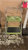 2 tier green/silver step stool