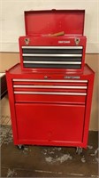 Two piece stacked freestanding craftsman toolbox