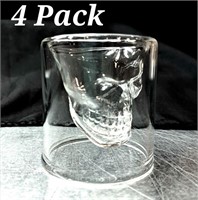 Glass inverted mold scull shot glass