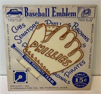 +1952 Phillies Glove Emblem License Plate Topper