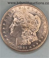 1891CC Morgan Silver Dollar