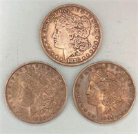 1878, 1885O & 1891 Morgan Silver Dollars