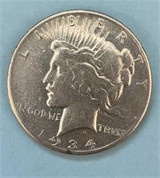 1934S Peace Silver Dollar
