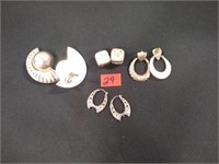 LOT Various sterling silver earrings 67 grams