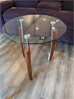 GLASS TOPPED END TABLE