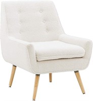 Ivory Sherpa Accent Reid Chair, White