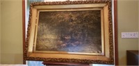 Antique Framed O/C Sheep Resting Under the Trees