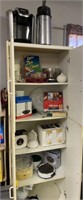 White Storage Cabinet and Contents. Misc Kitchen