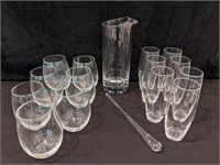 MARTINI PITCHER AND GLASSES