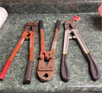 Two bolt cutters and a large cable crimper