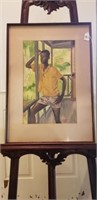 Original Framed Art Caribbean Boy