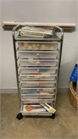 Rolling Crafts Cart with Multiple Drawers, For