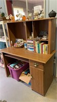 Desk with Hutch and Contents, Reading Books,