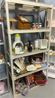 Large Plastic Storage Shelf and Contents,